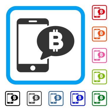 Telefon Bitcoin Sms simgesi çerçeveli