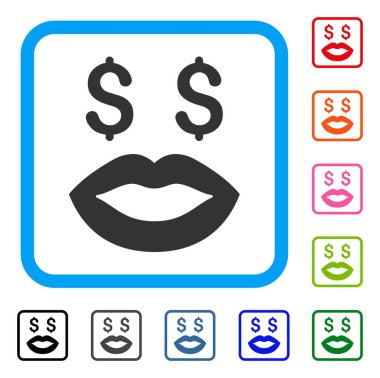 Fuhuş Smiley simgesi çerçeveli