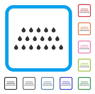 Yağmur damlaları simgesi çerçeveli