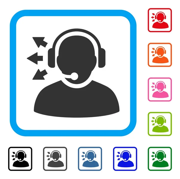 Operador Answer Speech Icono enmarcado — Vector de stock