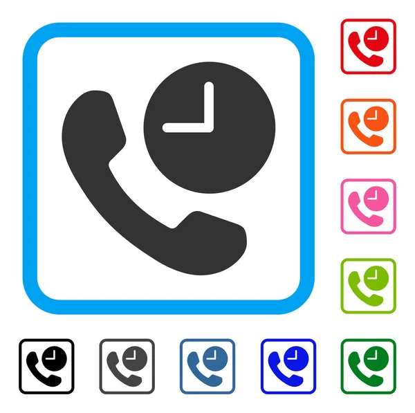 Telefon tid inramade ikonen — Stock vektor
