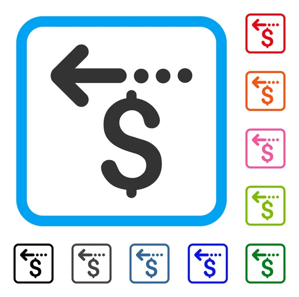 Rückerstattung gerahmt Symbol — Stockvektor