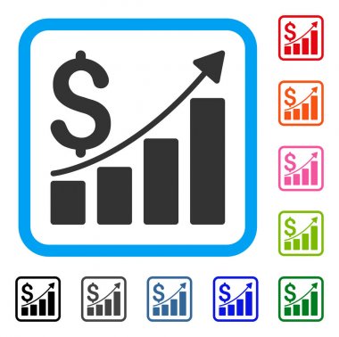 Satış büyüme grafik simge çerçeveli
