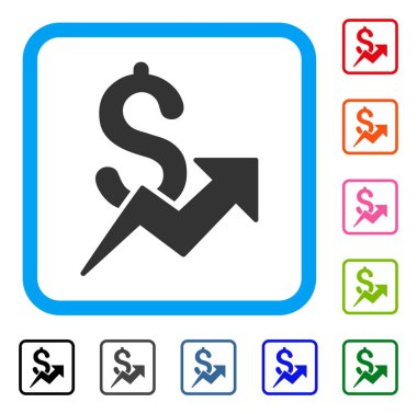 Satış büyüme simgesi çerçeveli