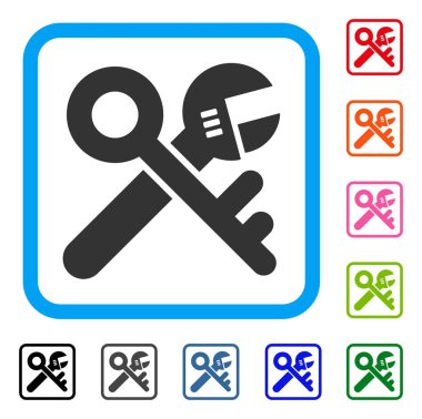 Güvenlik araçları simge çerçeveli