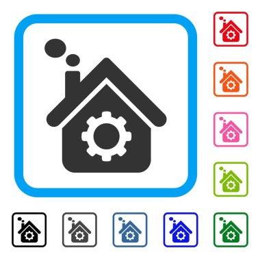 Sigara fabrikası simgesi çerçeveli