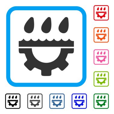 Simge su dişli damla çerçeveli