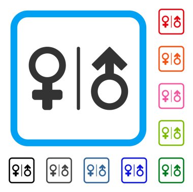 WC cinsiyet simgeleri simge çerçeveli