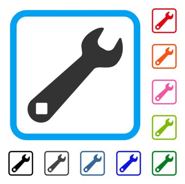 İngiliz anahtarı simgesini çerçeveli