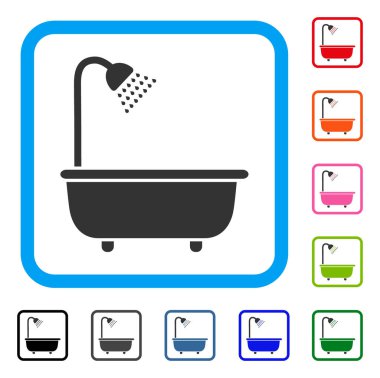 Banyo duş simgesi çerçeveli