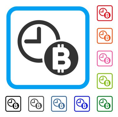 Bitcoin kredi saat simgesi çerçeveli