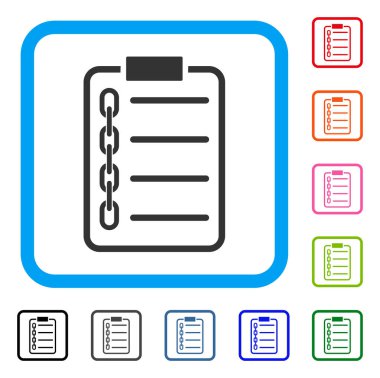 Blockchain sözleşme simgesi çerçeveli