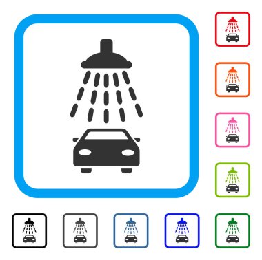 Araba duş simgesi çerçeveli