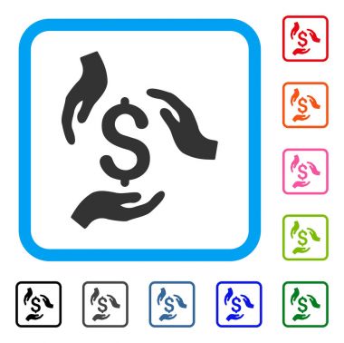 Para eller simgesini çerçeveli