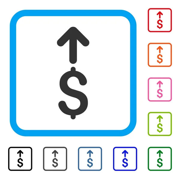Stuur Dollar ingelijst pictogram — Stockvector