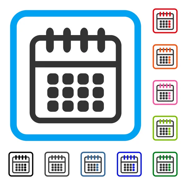 Calendario espiral Icono enmarcado — Vector de stock