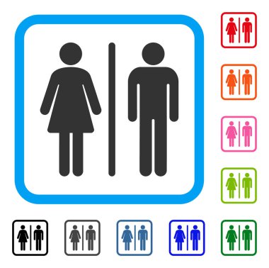 WC kişi simgesi çerçeveli