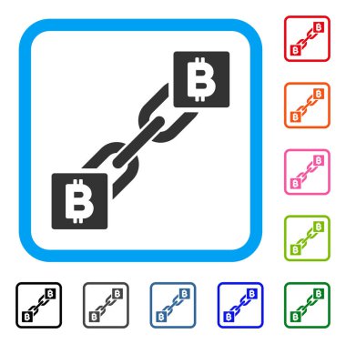 Bitcoin Blockchain simgesi çerçeveli
