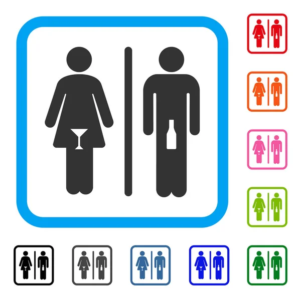 WC personen ingelijst pictogram — Stockvector