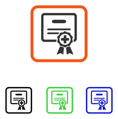 Sağlık raporu simgesi çerçeveli