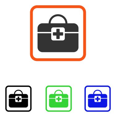 Tıbbi yardım çantası simgesini çerçeveli