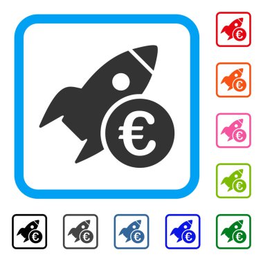Euro başlangıç roket simgesi çerçeveli