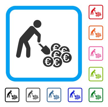 Kişi araştırma Euro simgesini çerçeveli