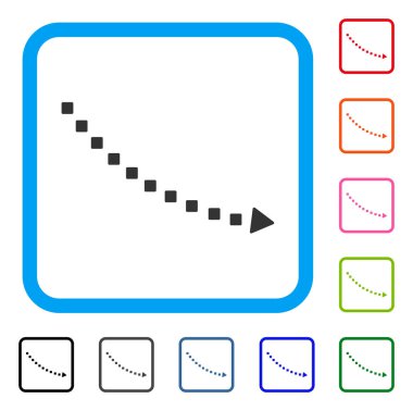Noktalı düşüş trendi simgesi çerçeveli