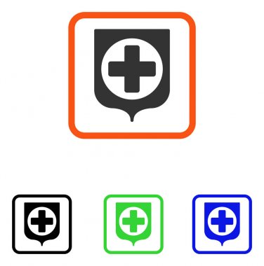 Tıbbi kalkan simgesi çerçeveli