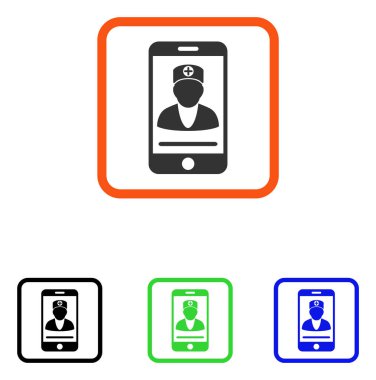 Online doktor simgesi çerçeveli