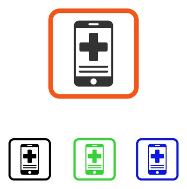 Online tıbbi veri simgesi çerçeveli