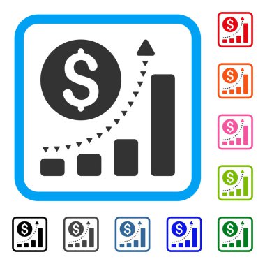 İş Bar grafiği olumlu Trend simgesi çerçeveli