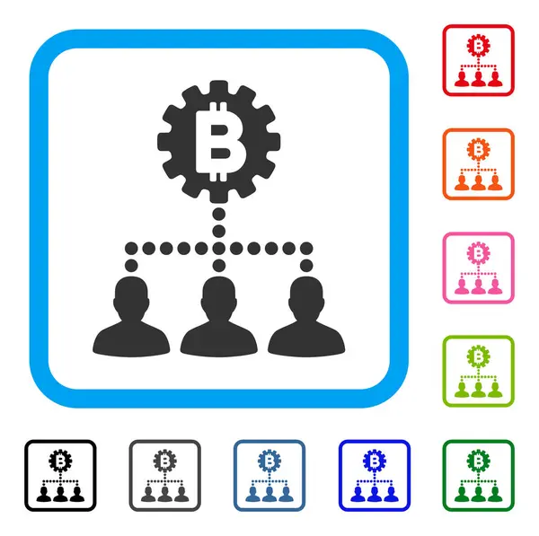 Bitcoin servis personeli simgesi çerçeveli — Stok Vektör
