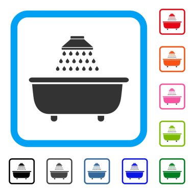 Banyo duş simgesi çerçeveli