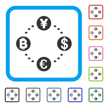 Mali dairesel ilişkiler simgesi çerçeveli