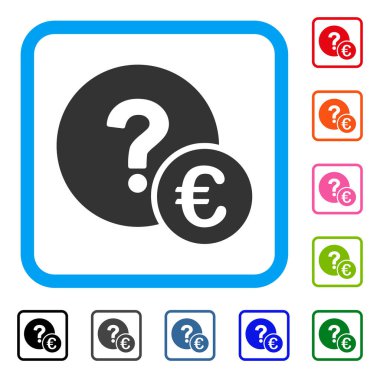 Euro denge sorgu simgesini çerçeveli