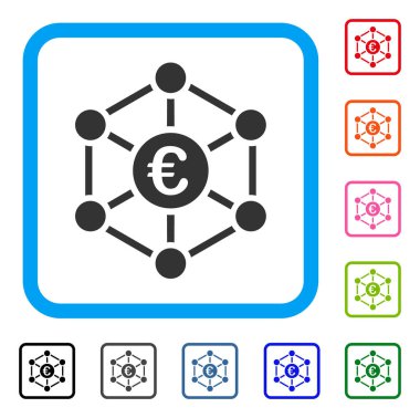 Euro banka ağ simgesini çerçeveli