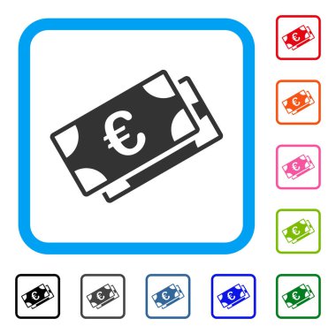 Euro banknot simgesi çerçeveli