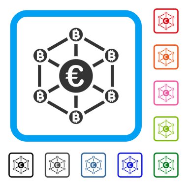 Euro Bitcoin ağ simgesini çerçeveli