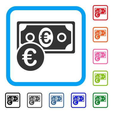 Euro nakit para simgesi çerçeveli