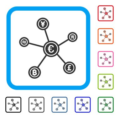 Euro finansal ağ bağlantıları simgesi çerçeveli