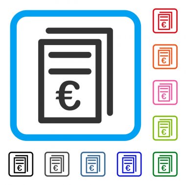 Euro fatura simgesi çerçeveli