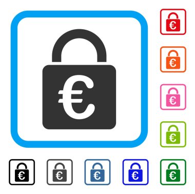 Euro kilit simgesi çerçeveli