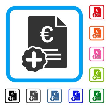 Euro tıbbi fatura simgesi çerçeveli