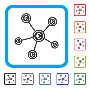 Euro ağ yapısı simgesi çerçeveli