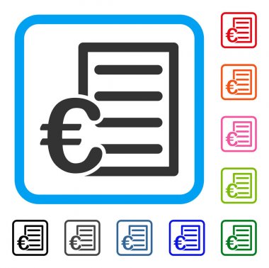 Euro fiyat listesi simgesini çerçeveli