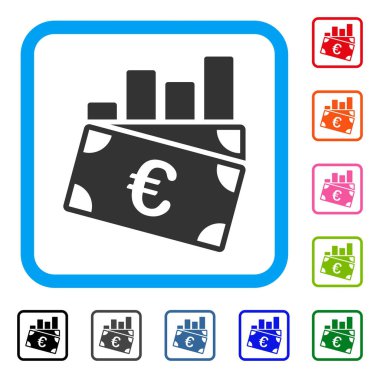 Euro satış grafiği simgesi çerçeveli