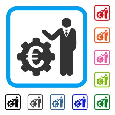 Euro işadamı simgesi çerçeveli