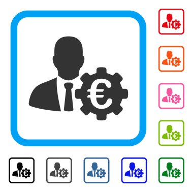 Euro ekonomist simgesi çerçeveli