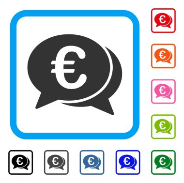 Euro mali işlemlerin simgesi çerçeveli